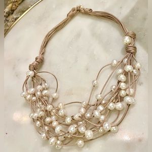 Vintage Genuine Pearl String MultiStrand Necklace